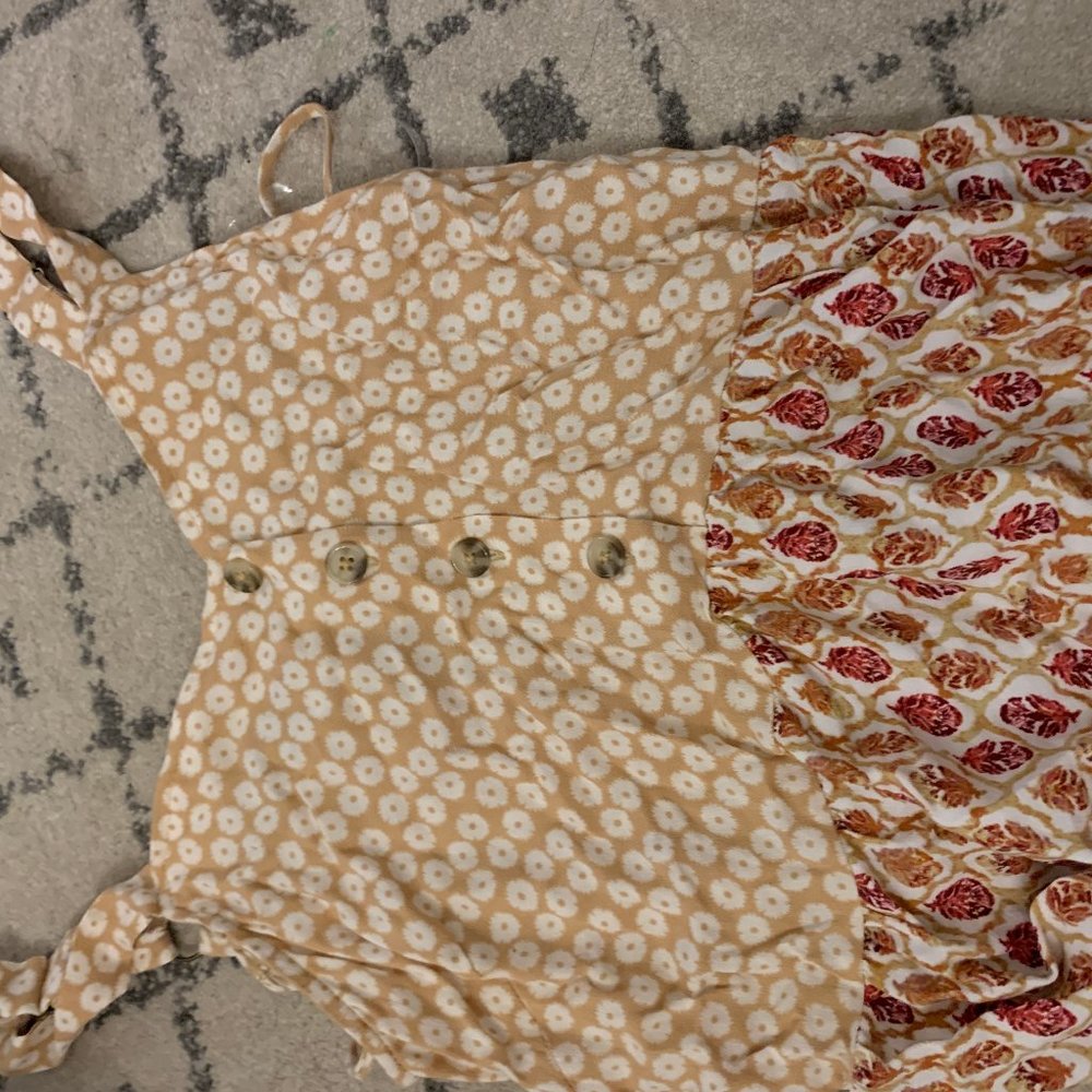 Multi-pattern floral dress